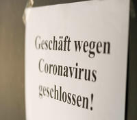 Geschäft wegen Coronavirus geschlossen