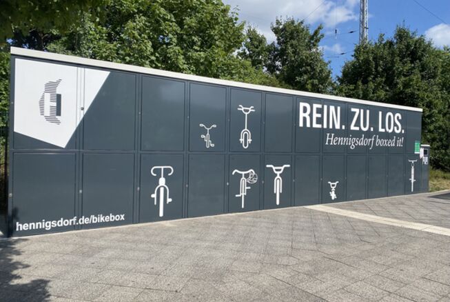 Bild vergr&ouml;&szlig;ern: Einzelschlie&szlig;anlage Fahrradboxen Westseite Bahnhof